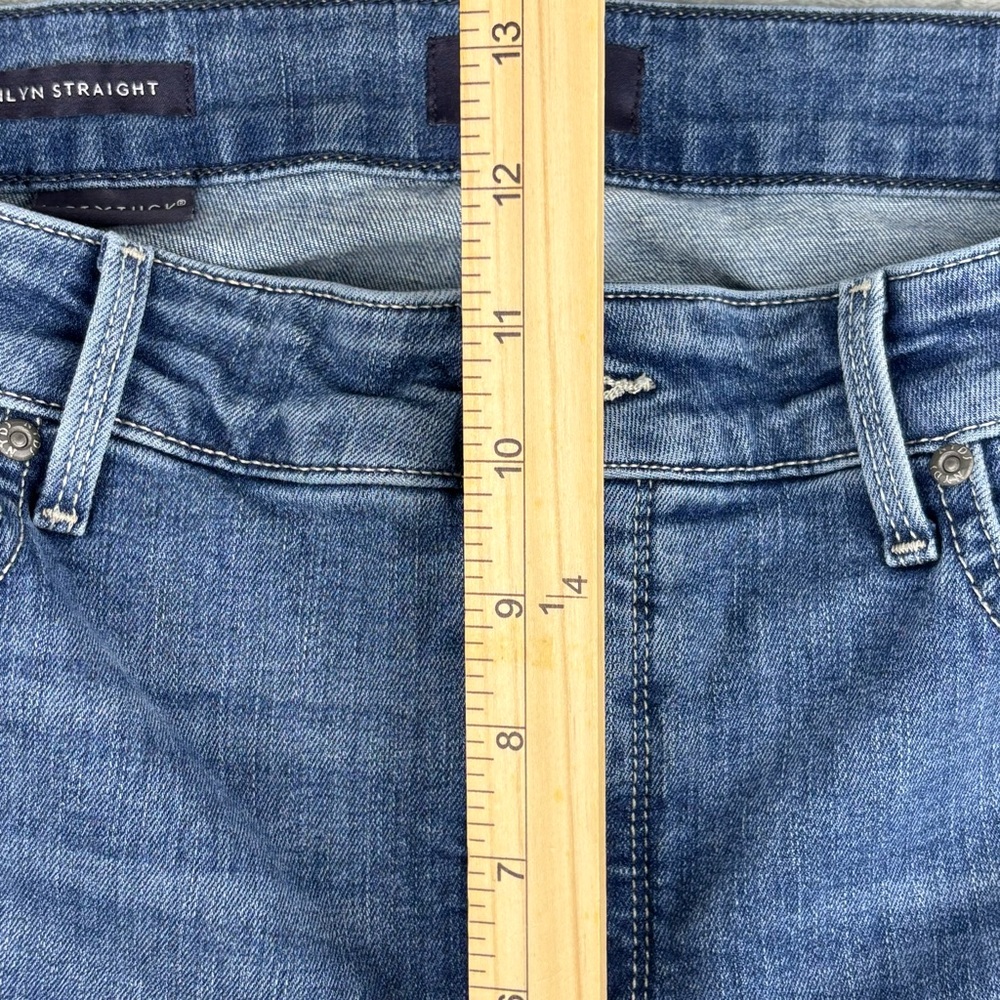 NYDJ Jeans Womens 14 Blue Marilyn Straight Lift Tuck Denim Stretch Medium Wash - Picture 12 of 14